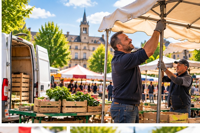 Installation et travail sur un marché